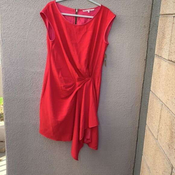 Rachel Roy Most Wanted Lotus Red Lg Scoop Neck Short Sleeve Barbie Hot Pink - Picture 2 of 11